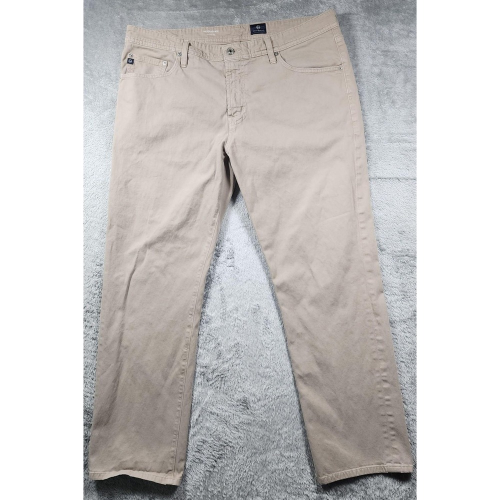 AG Adriano Goldschmied Jeans Mens 38x32 Beige The Graduate Tailored Leg Stretch - Picture 1 of 12